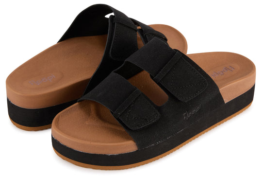Women’s Microsuede Wedge Slide - Black banner