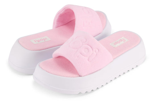 Women's Terry Wedge Slide - Pink banner